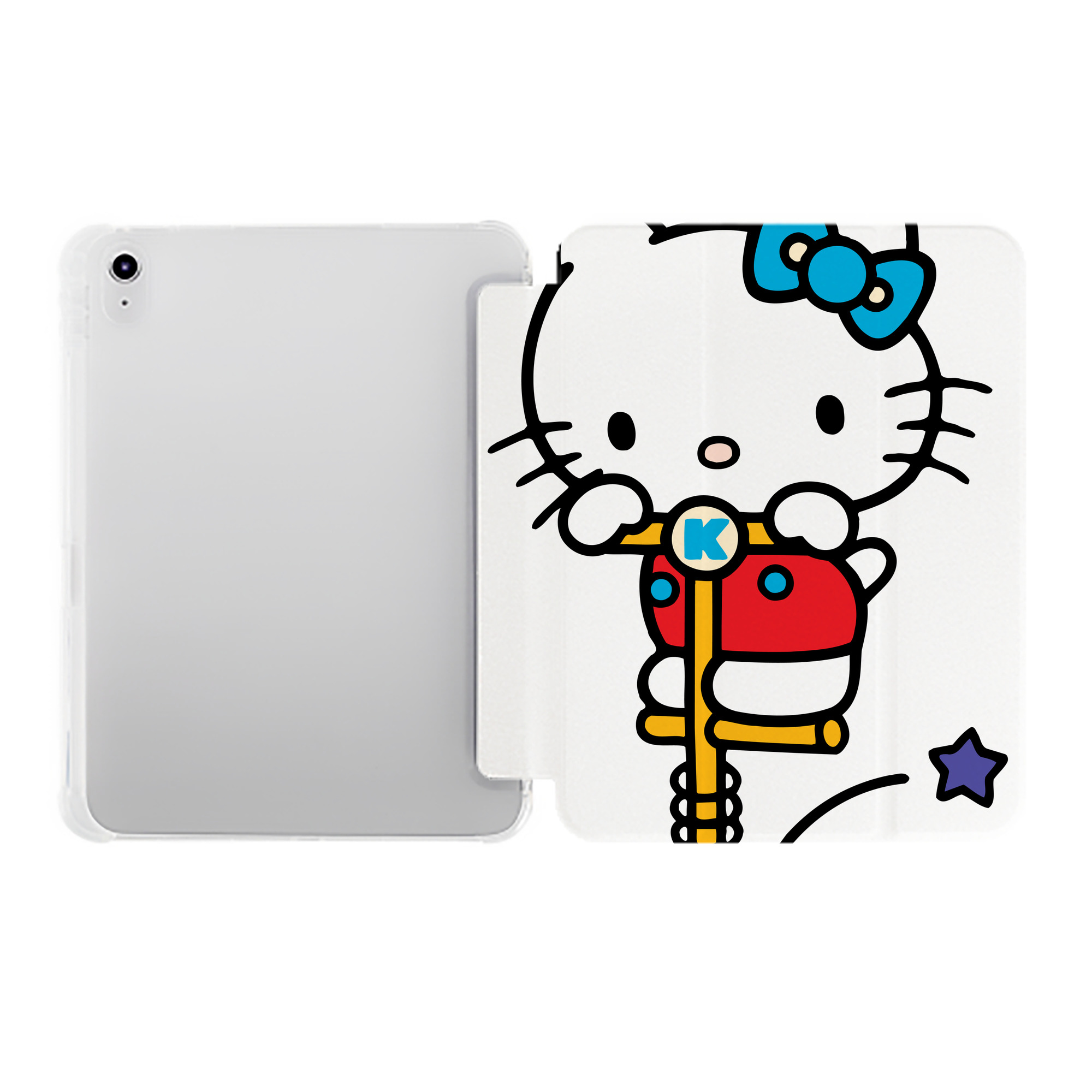 （画像用） Hello Kitty ハローキティ IPad ケース ペン収納付き 三つ折りスタンド PUレザー×シリコン 対応機種9.5/10.5/10.9インチ